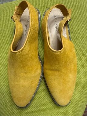 Kelsi Dagger Yellow Suede Slingback Loafers